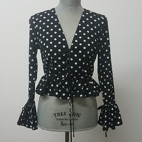 Tops - Polkadot peplum blouse